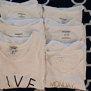 6 pack of womens white t-shirts. Size XL